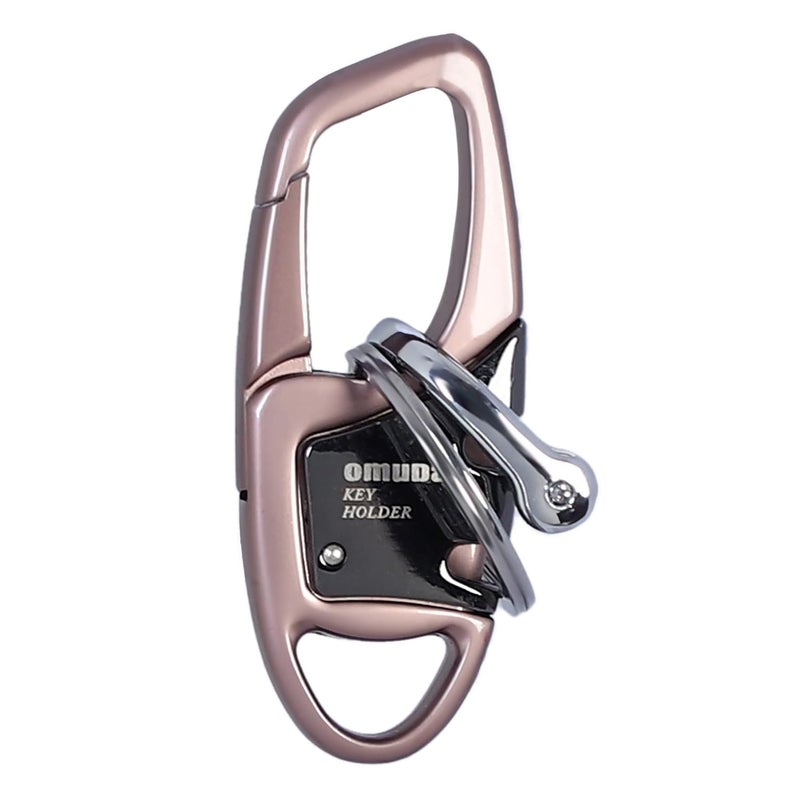 TechPro Stainless Steel Keychain Heavy Duty Car Keychain For Men And Women (Brown) - Image 1