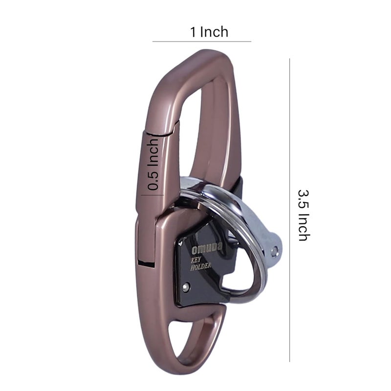 TechPro Stainless Steel Keychain Heavy Duty Car Keychain For Men And Women (Brown) - Image 3