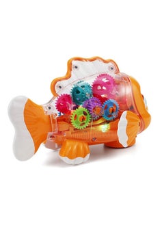 Electronic Light Up Crawling Toy with Transparent Shell Orange