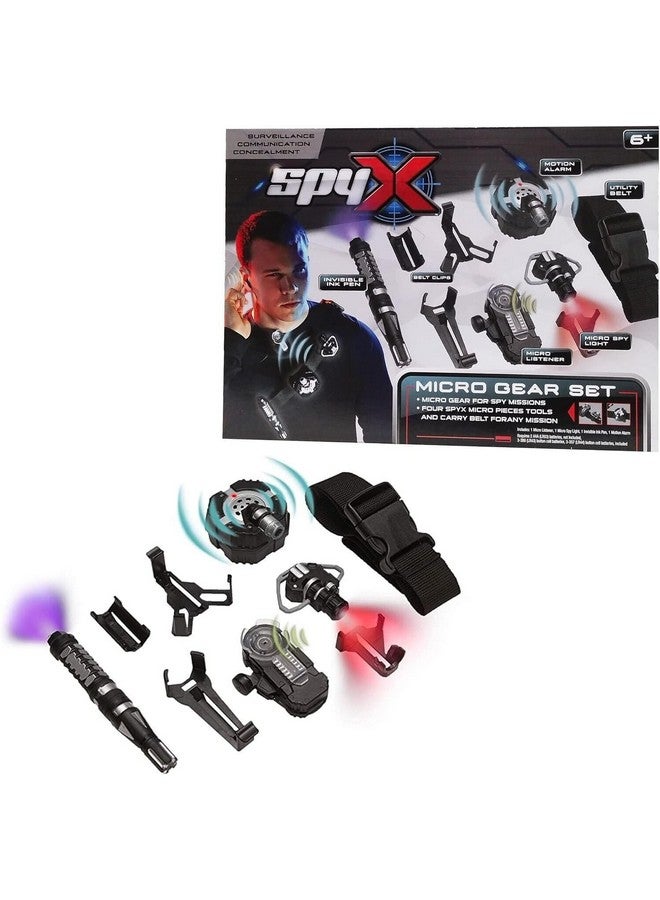SpyX / Micro Gear Set - 4 Real Spy Toys Kit + Adjustable Belt for Spy Kids Role Play. Junior Secret Agent / Detective / Ninja Toy Gadgets Set for Boys & Girls - Image 1