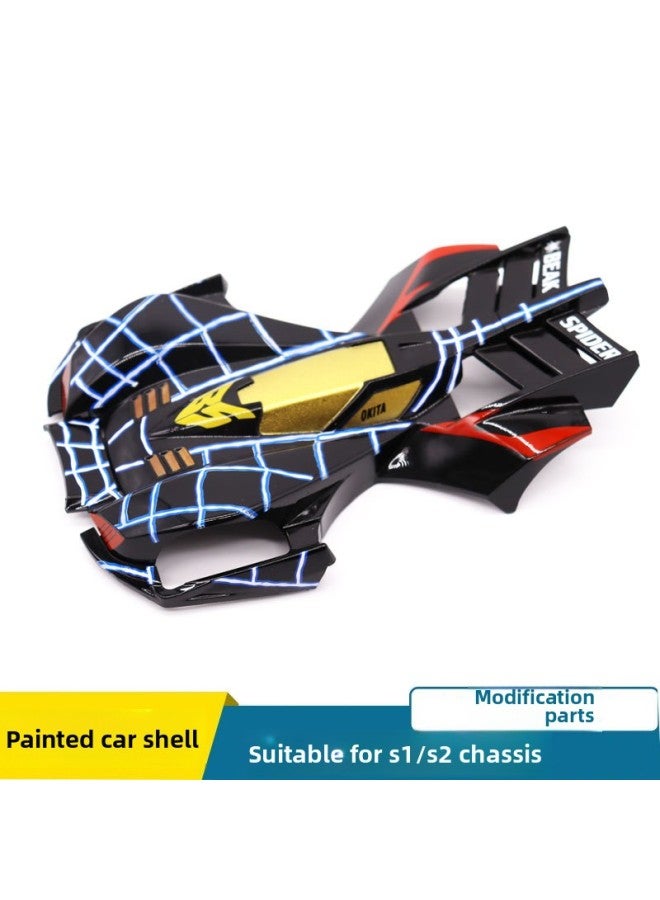 Spray Paint Car Shell Four-drive Brothers Four-drive Car Full Coating Ruize DD Jump Strong Rod Sonic Cyclone Charge Big Mac-Color:Triangle Arrow Painting Car Shell  - Image 3