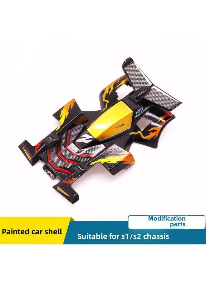 Spray Paint Car Shell Four-drive Brothers Four-drive Car Full Coating Ruize DD Jump Strong Rod Sonic Cyclone Charge Big Mac-Color:Triangle Arrow Painting Car Shell  - Image 1
