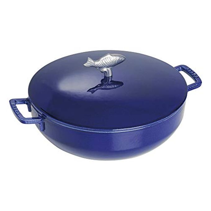 STAUB Cast Iron 5-Qt Bouillabaisse Pot Dark Blue, Made In France - Image 4