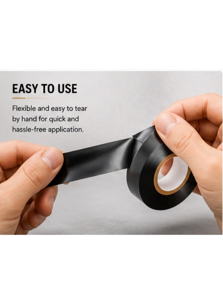 THE ARTFUL BLEND 10-Pack Heavy Duty Electrical Tape – Extra Strong Waterproof PVC Insulation Tape, All-Weather Flexible Adhesive for Wiring, HVAC, Automotive, Home Repairs, Construction & DIY Us - Image 3
