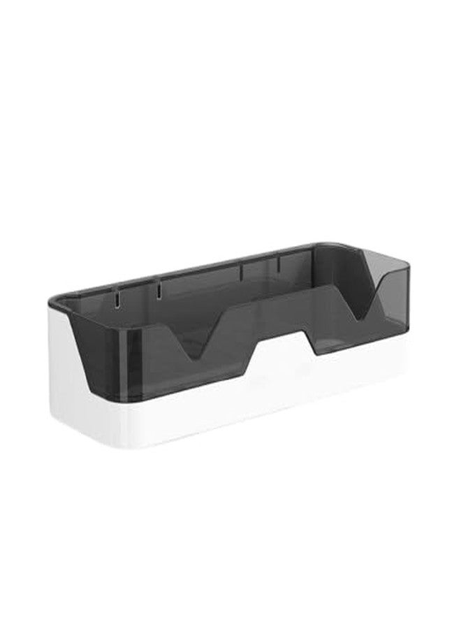 ZERONA Bathroom Shelf Wall Mounted, No Drill Adhesive Shower Caddy Storage Rack with Drainage, Large Capacity Plastic Organizer for Shampoo, Soap & Kitchen Storage Wall Shelf (Gray, 2 PCS) (set of 1) - Image 1