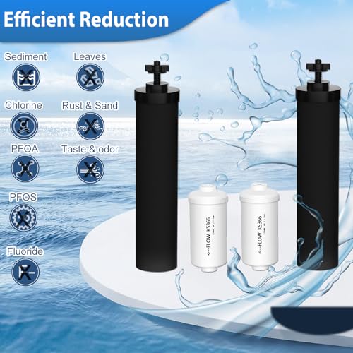 Virego Gravity Water Filters for Berkey Water Filter Replacement, Replacement for BB9-2® Black Filter & for PF-2® Fluoride Filters Combo Packs, Compatible with Berkey® Gravity Water Filter System, (NSF 42) - Image 4