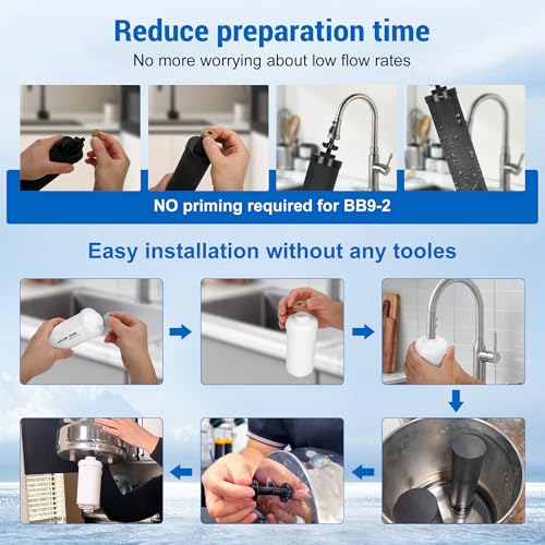 Virego Gravity Water Filters for Berkey Water Filter Replacement, Replacement for BB9-2® Black Filter & for PF-2® Fluoride Filters Combo Packs, Compatible with Berkey® Gravity Water Filter System, (NSF 42) - Image 5