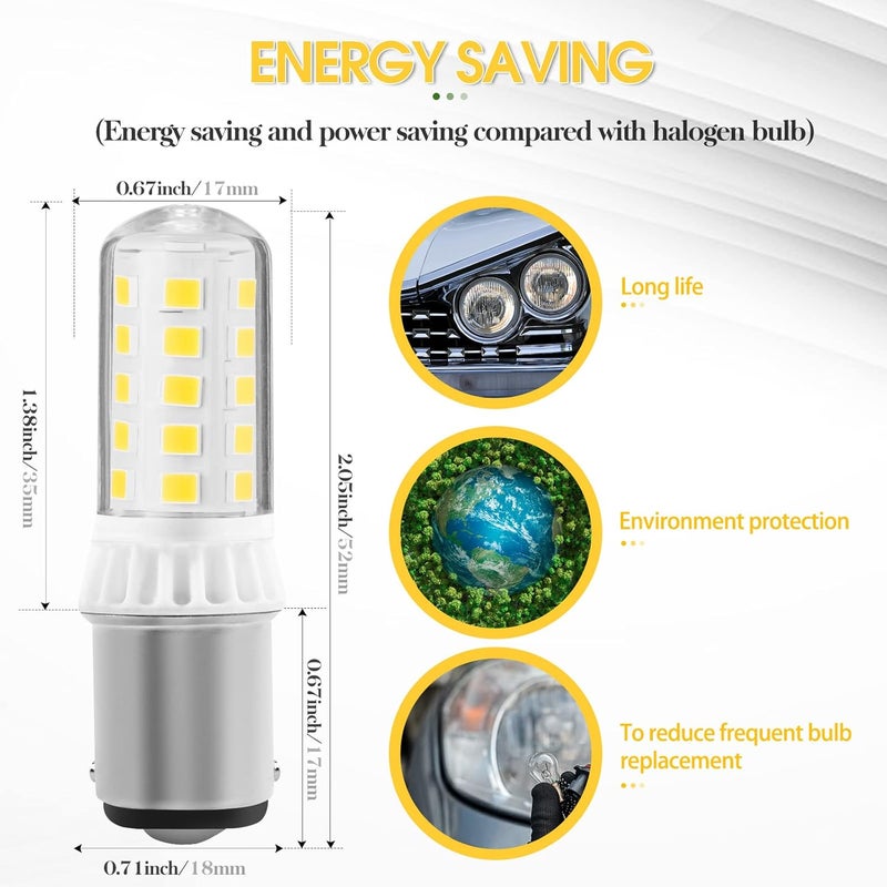 Yucclim 12V BA15D LED Bayonet Bulb for Marine Navigation and RV Lighting - 2 Pack Warm White - Image 3
