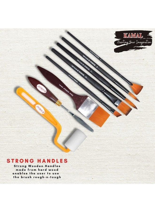 KAMAL Matte Full Toolkit with Cotton Canvas Board Medium Grain 10X12 Inch Set of 1 with Wooden Palette Medium - Image 2
