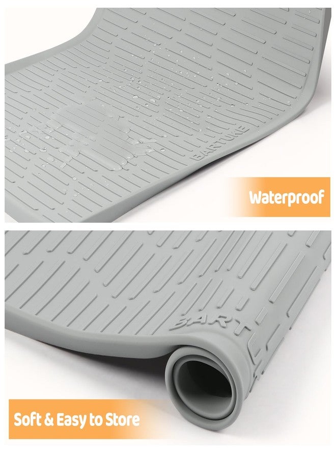 Bartuke Silicone Cat & Dog Food Mat, 46" x 32" Extra Large Pet Feeding Mat for Cats and Dogs Bowl, Pet Placemat for Food and Water with Raised Edge, Waterproof, Leakproof (Grey) - Image 5