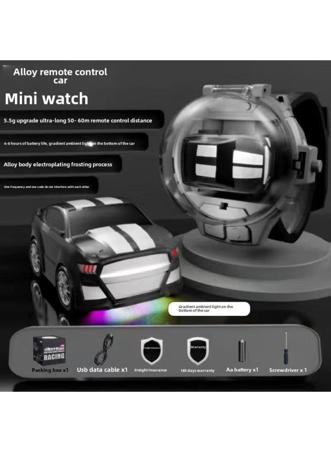 TikTok Internet Celebrous Watch Remote Control Car Electric Mini Car Social Children Boys And Girls Friends Toy Gift-Specifications: Alloy Wild Horse Black  - Image 1