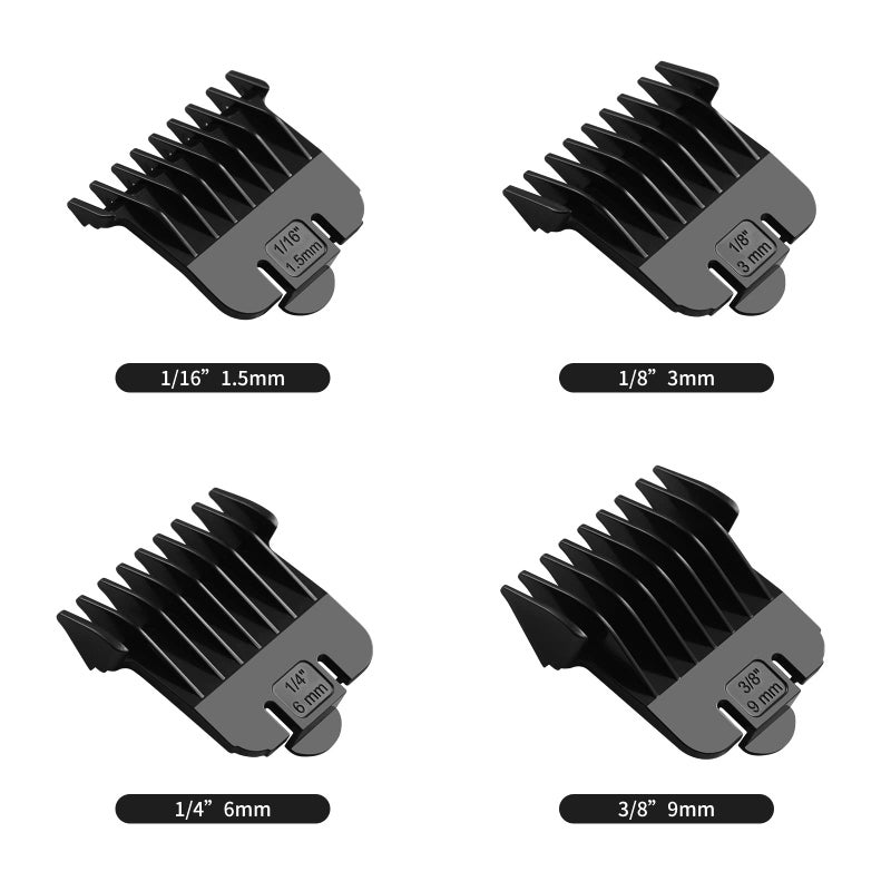 Wusuker T Outliners Guards for Andis T Outliner, From 1/16-3/8 inch Snap-on Blade Attachment Combs Set, 4 Pack - Image 2
