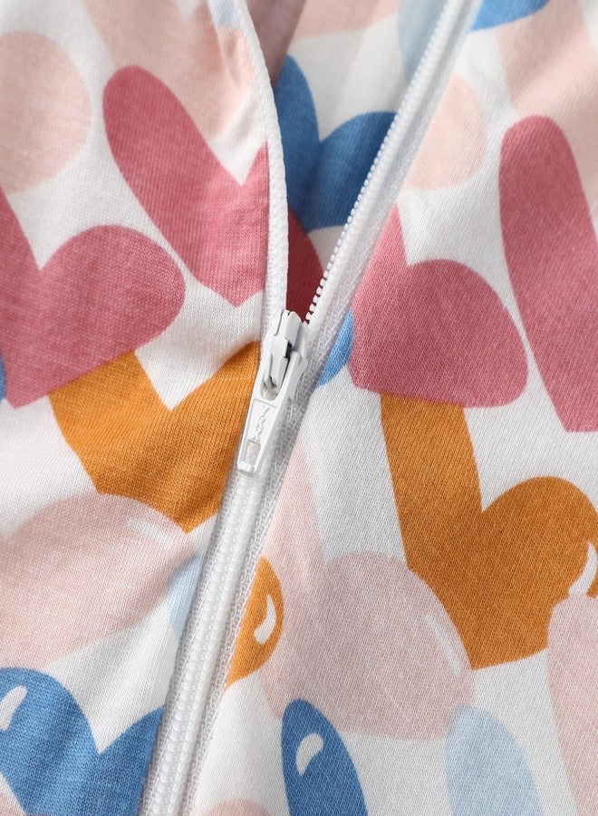 Owlivia Rayon Made from Bamboo Baby Footless Pajamas, Boys and Girls Zip up Sleep and Play, Long-Sleeve Coveralls(12-18 Months,Colorful Heart) - Image 4