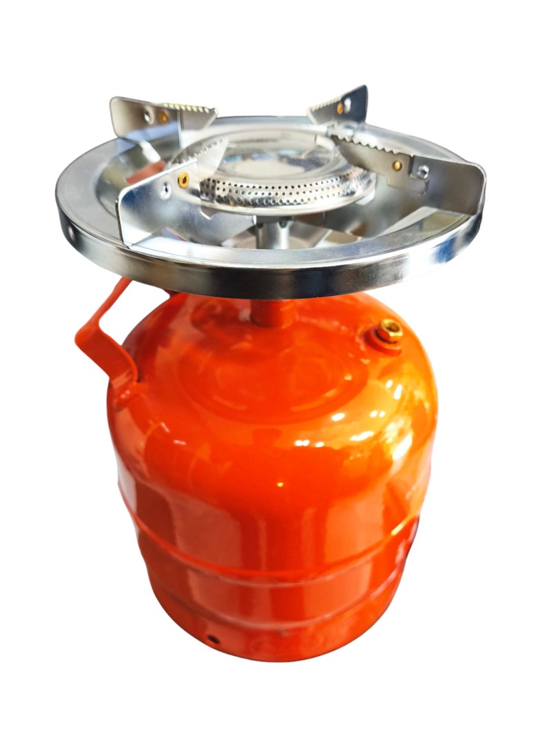 Portable Camping Refilable Gas Cylinder with Removable Stove on Top 1Kg Size - Image 1