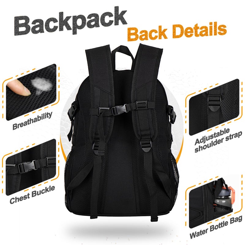 Goloni Soccer Backpack, Large Water-Resistant Sports Bag with Ball & Shoe Compartment, Multi-Purpose Backpack for Basketball, Volleyball, Travel - Image 5