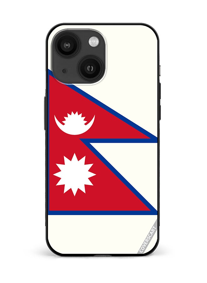 Protective Case Cover For Apple iPhone 14 Nepal Flag Design Multicolour