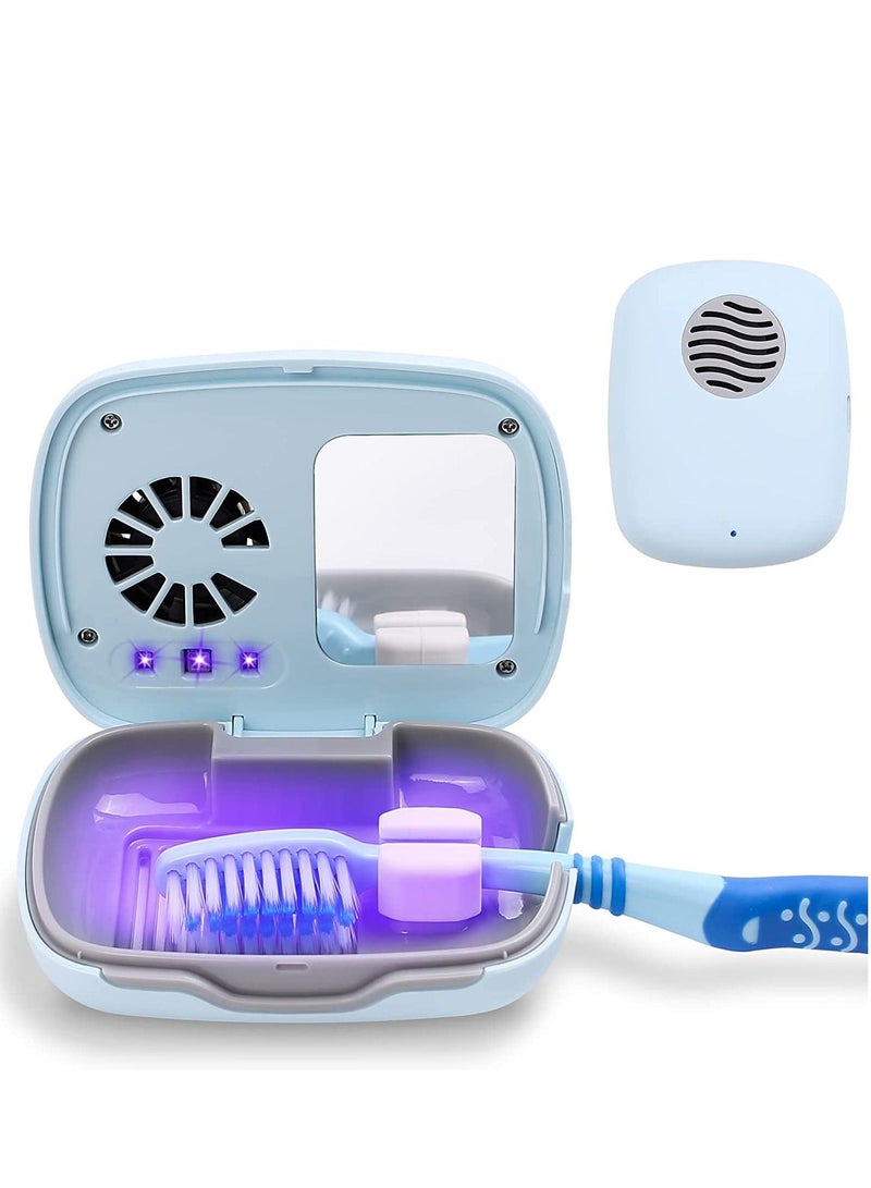 Toothbrush Sanitizer with UV Light Rechargeable Mini UVC Sterilizer Case Fan and USB for Travel or Home Long Battery Life Fits All TypesSizes Toothbrushes - Image 1