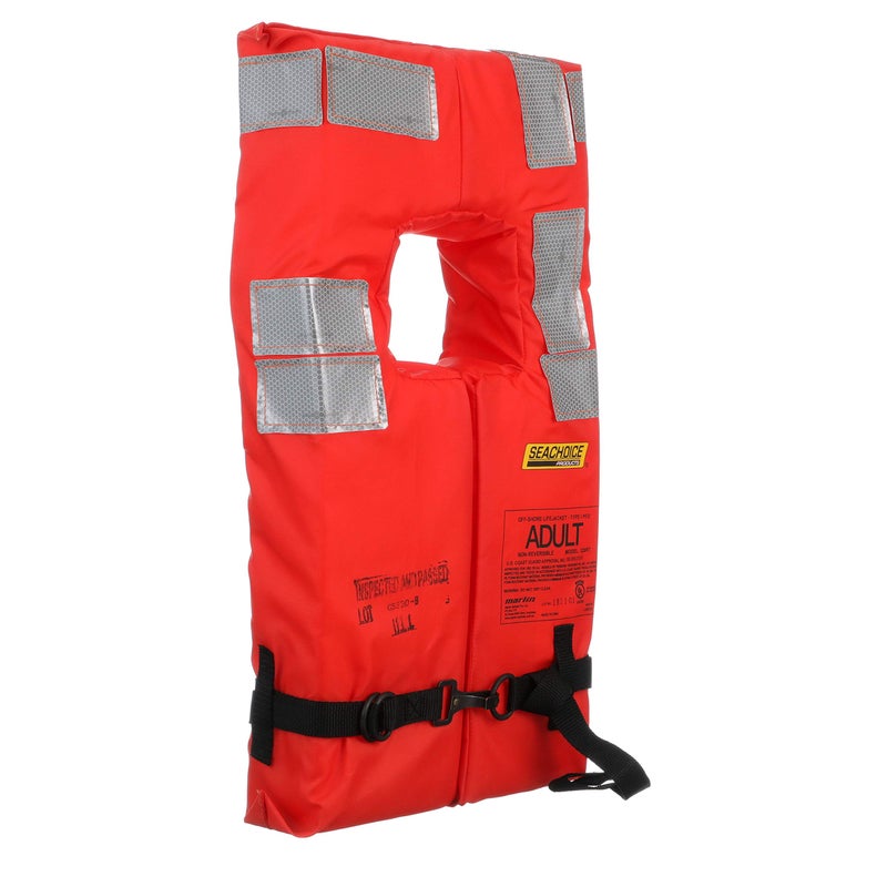 Seachoice Type I Commercial Offshore Vest, Fluorescent Orange, Reflective Panels, Adult, Over 90 Lbs. - Image 3