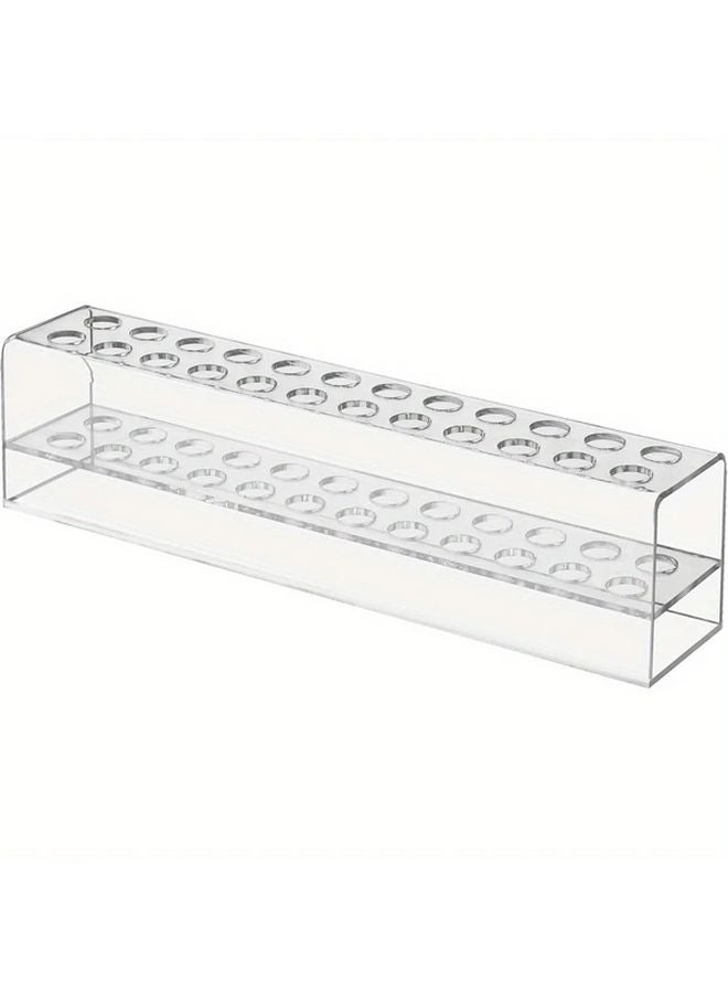 Clear Acrylic 24 Slot Pen Holder Organizer 1pc Transparent Desk Storage For Office School - Image 1