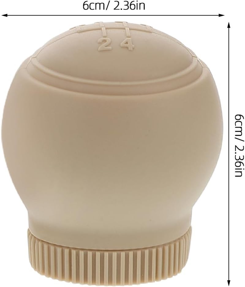 Universal 2pcs Beige Silicone Gear Shift Knob Covers for Manual Cars, Anti-Slip Wear-Resistant Stick Shift Protector with 5-Speed R Pattern for Car Interior - Image 2