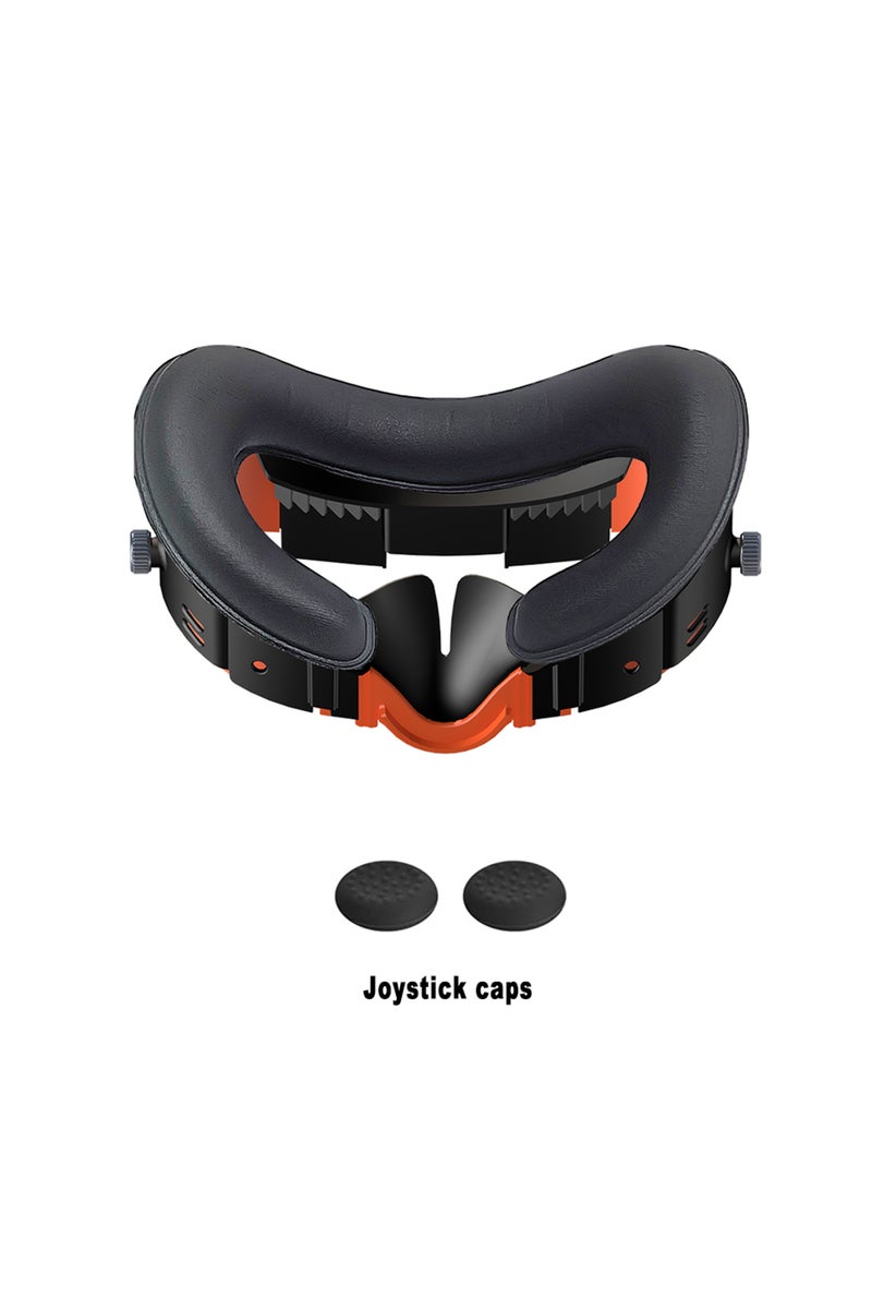 Orange-BLK VR Adjustable Facial Replacement PU Leather Foam Bracket For Meta Quest 3 Comfortable Int