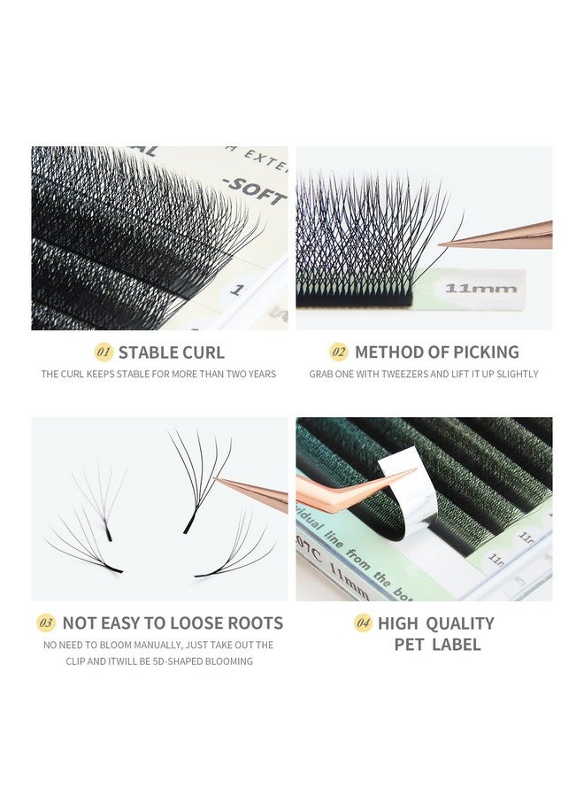 ANNAFRIS 5D Premade Fan W Shape Eyelash Extensions 0.07 D Curl 815Mm Mix Volume Self Fanning False Lashes Makeup Supplies Professional Use Lash Extension(0.07 D 815Mm Mix) - Image 5