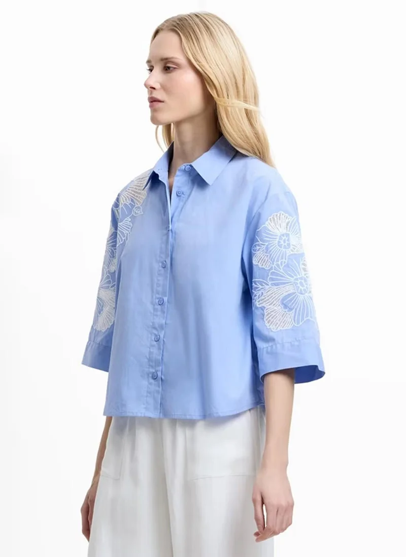 فرنش كونكشن Cambria Embroidered Shirt