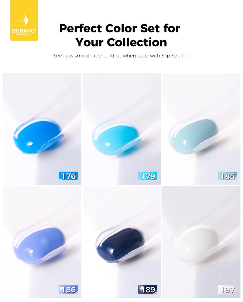 BURANO Poly Extension Gel Nail Kit, 6 Colors Nail Poly Nails Builder Gel Set for Beginner & Professional Using, DIY Starter Kit Nail Art Gift (blue) - Image 5