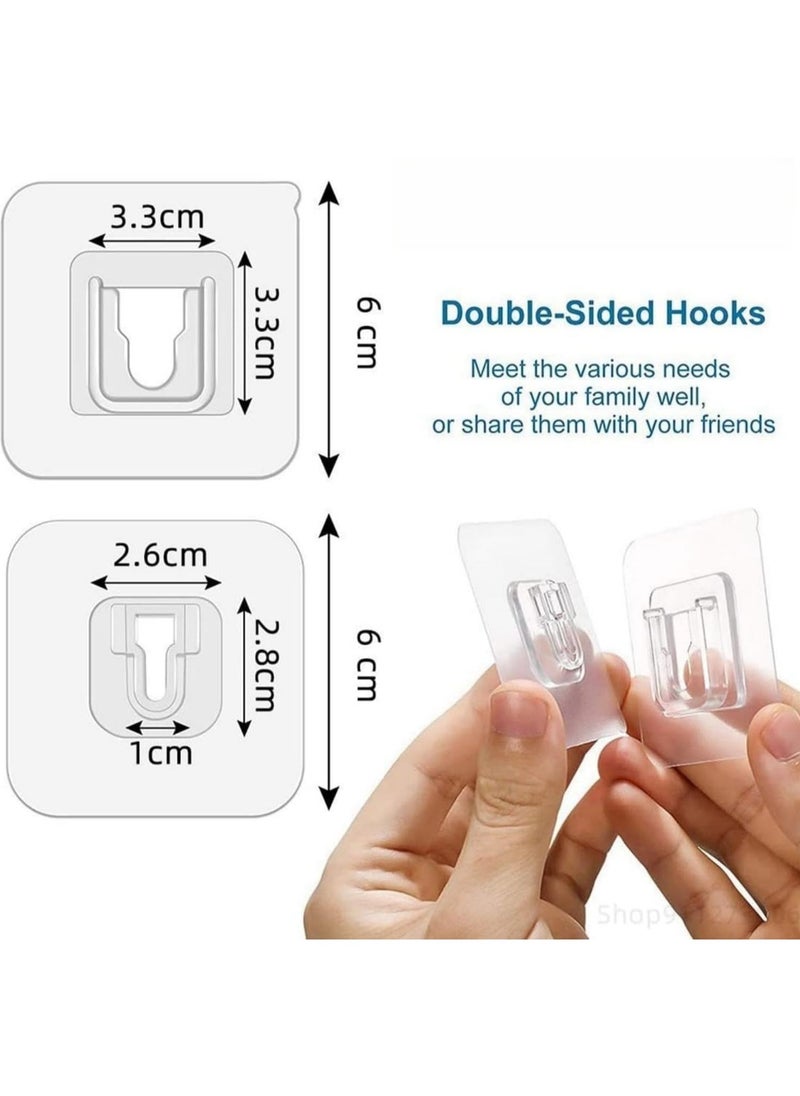 Double-Sided Adhesive Wall Hooks 10 Pairs, Waterproof and Oilproof Reusable Seamless Hooks, Heavy Duty Self-Adhesive Wall Hook for Kitchen Bathroom Office, Without Punching - pzsku/Z23F33A19DBF4C11CBF22Z/45/_/1736324310/f6e352db-7c76-453a-9790-9e85726fb786