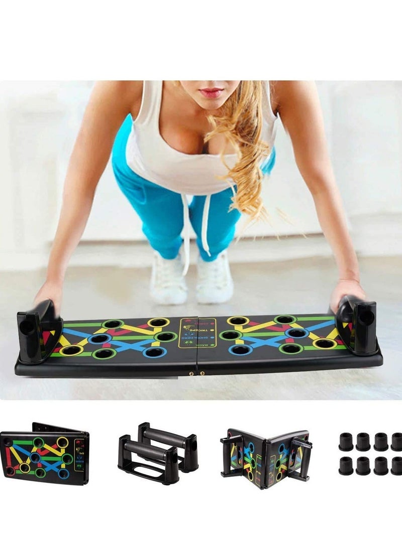ELTRAZONE Push Up Board 14-in-1 Body Building Training Portable Exercise Tools Muscle Trainer Gym Workout System for Exercise | Foldable Design | Men Women Home Fitness Training  - Image 3