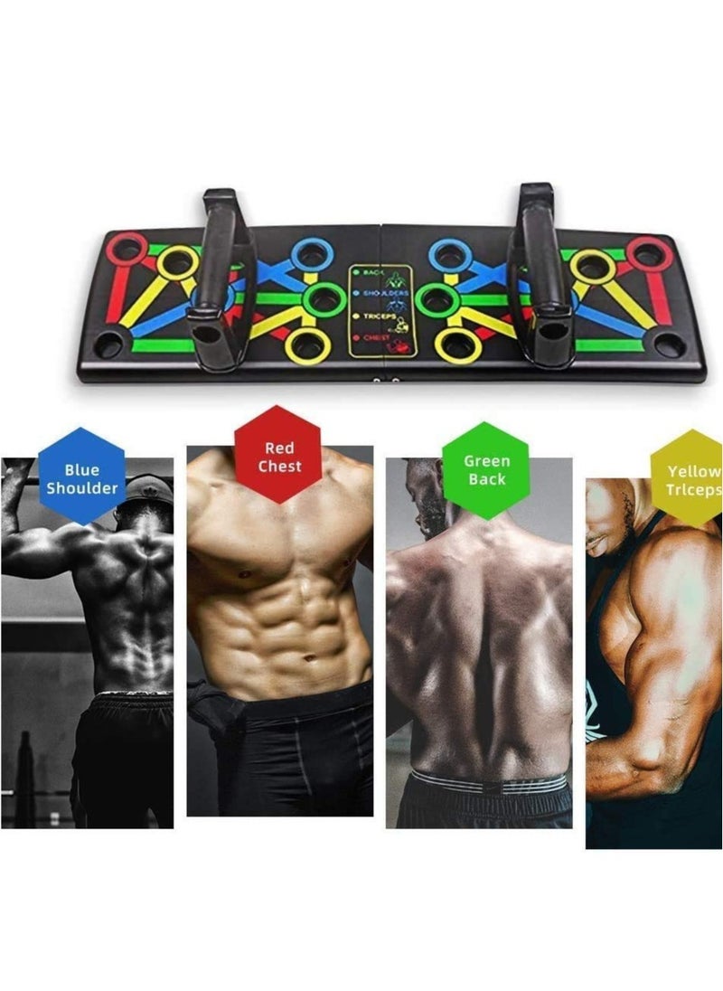 ELTRAZONE Push Up Board 14-in-1 Body Building Training Portable Exercise Tools Muscle Trainer Gym Workout System for Exercise | Foldable Design | Men Women Home Fitness Training  - Image 4