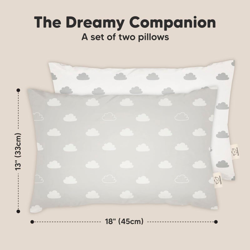 KeaBabies 2-Pack Toddler Pillows 2 Year Old to 5-13x18 Soft Organic Cotton Kids Pillow for Sleeping, Travel, School, Daycare, Nap, Toddler Bed, Machine Washable, Without Pillowcase (Cloud) - Image 3