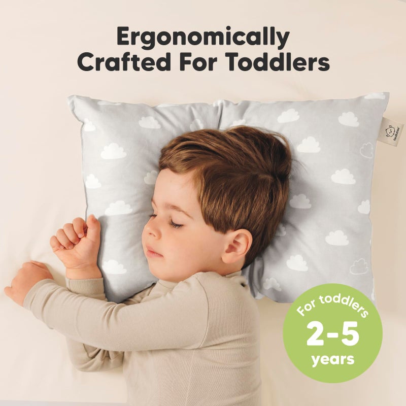 KeaBabies 2-Pack Toddler Pillows 2 Year Old to 5-13x18 Soft Organic Cotton Kids Pillow for Sleeping, Travel, School, Daycare, Nap, Toddler Bed, Machine Washable, Without Pillowcase (Cloud) - Image 2