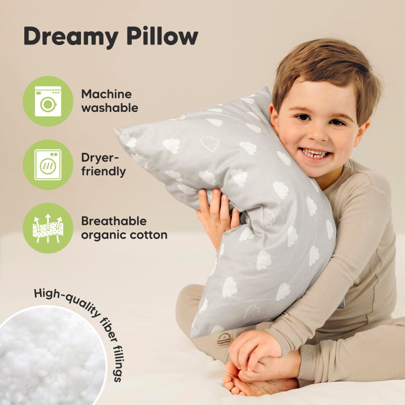 KeaBabies 2-Pack Toddler Pillows 2 Year Old to 5-13x18 Soft Organic Cotton Kids Pillow for Sleeping, Travel, School, Daycare, Nap, Toddler Bed, Machine Washable, Without Pillowcase (Cloud) - Image 4