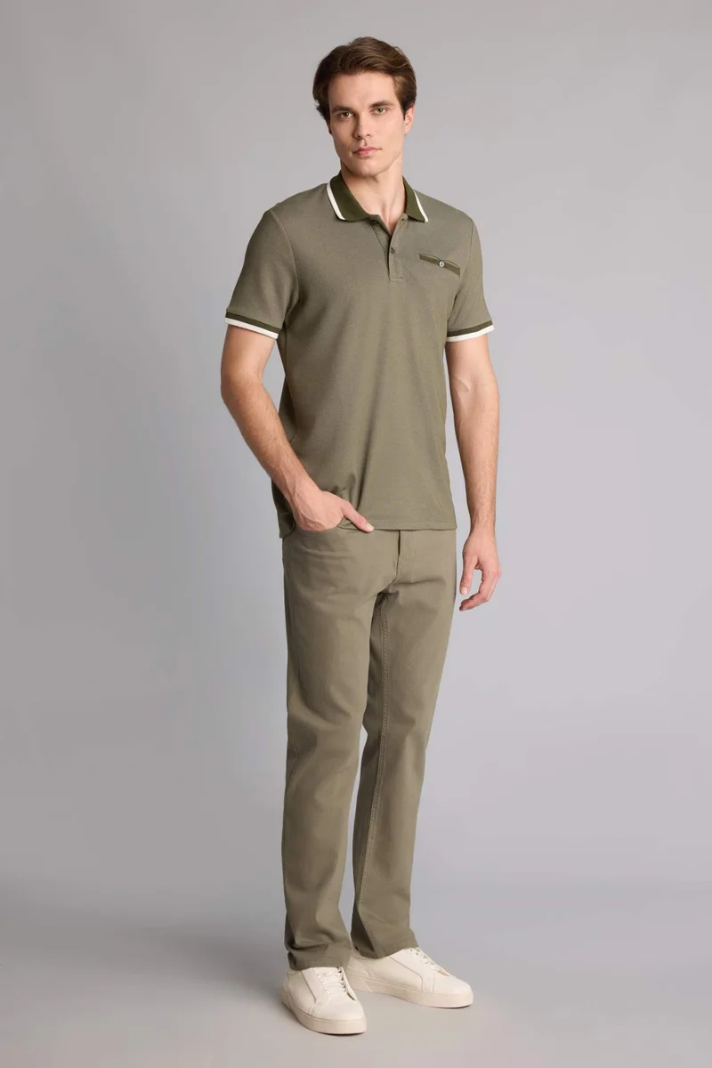 ديفاكتو Regular Fit Polo Collar Short Sleeve Polo T-Shirt