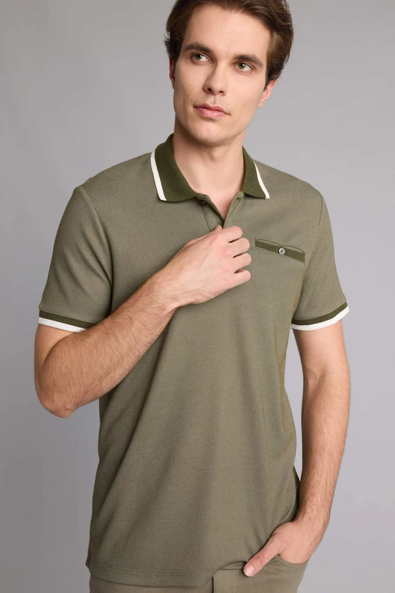 ديفاكتو Regular Fit Polo Collar Short Sleeve Polo T-Shirt