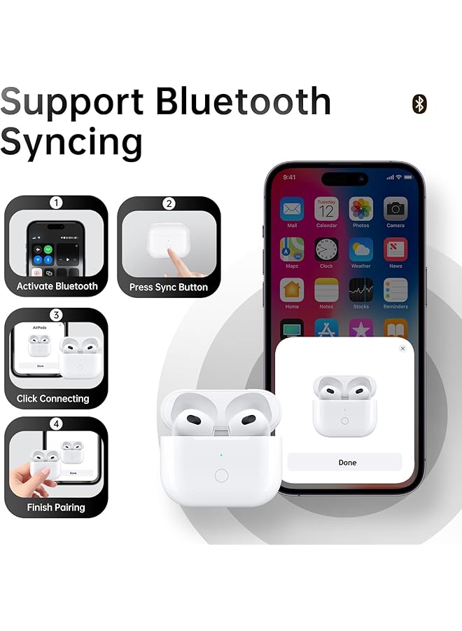 erorex Wireless Charging Case For Airpods 3Rd Gen Replacement Charging Case With Lightning Port Built In 620Mah Battery And Bluetooth Pairing Sync Button - Image 5