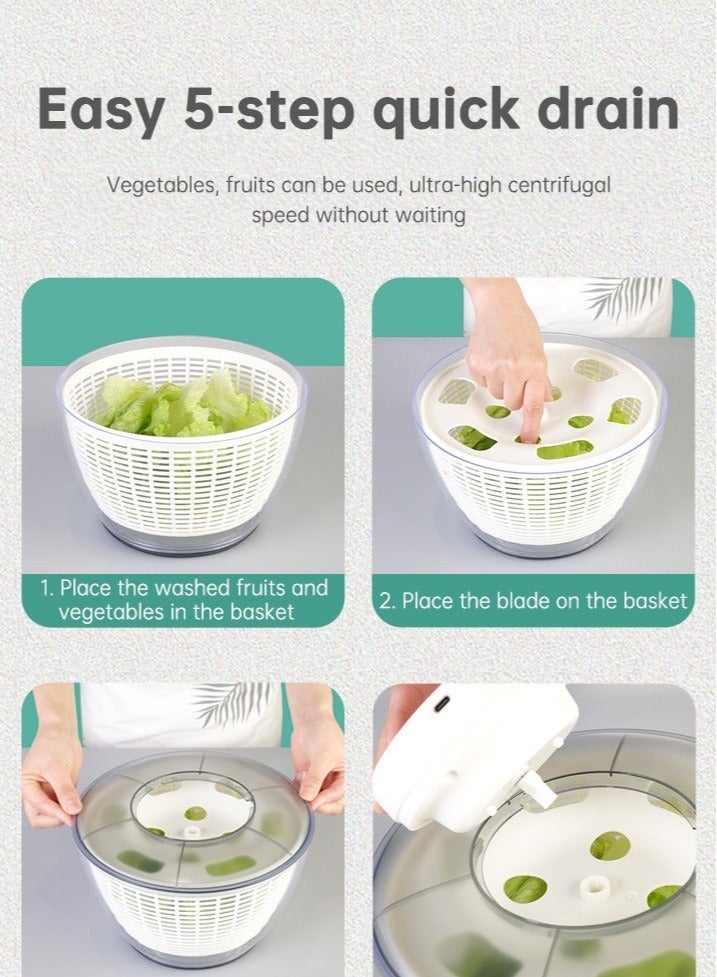Electric Salad Spinner Vegetable Washer and Dryer Dishwasher Safe Cleaner and Dryer