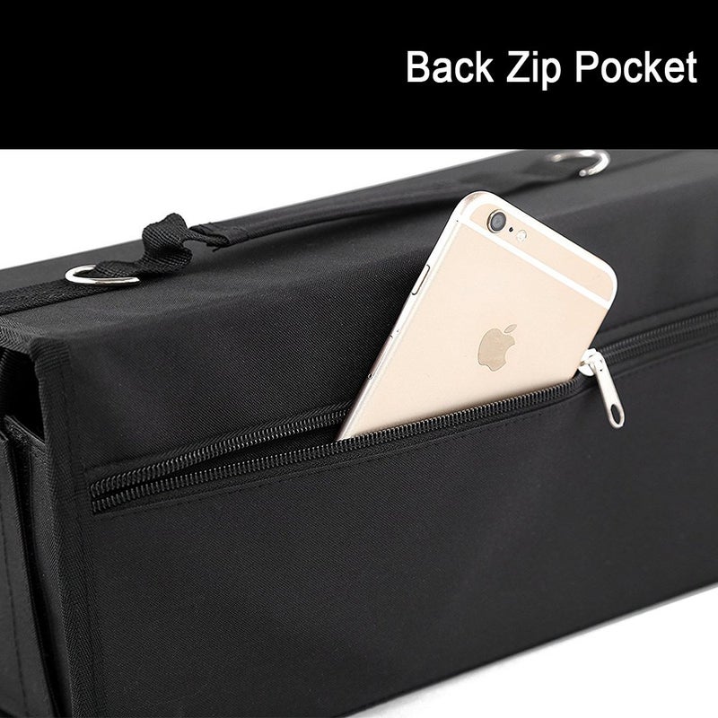 ADVcer Marker Case 120 Storage Holders, Foldable Extendable Oxford Lipstick Organizer with Carrying Handle, Shoulder Strap, QR Buckle, Zip Pocket for Copic, Prismacolor, Dry Erase, Color Paint Markers - Image 4