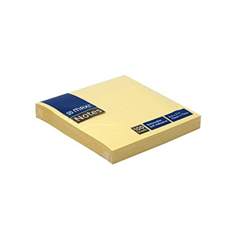 ورق ملاحظات لاصق 75×75 ملم، أصفر، 100 ورقة، SN75X75 - Image 2
