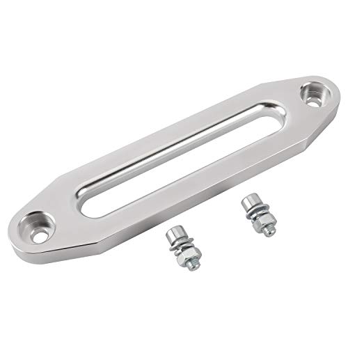 YaeKoo 10" Billet Polished Aluminum Hawse Fairlead Load Capacity 8000-15000 LBs with Mounting Hardware for Synthetic Winch Rope (Silver, 10") - Image 1
