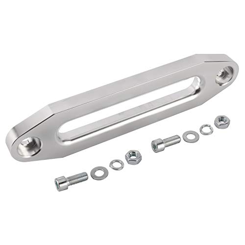 YaeKoo 10" Billet Polished Aluminum Hawse Fairlead Load Capacity 8000-15000 LBs with Mounting Hardware for Synthetic Winch Rope (Silver, 10") - Image 3