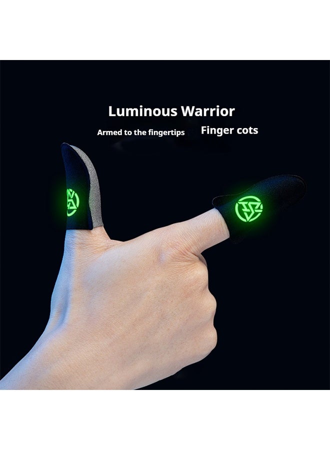 WAIKIL 4Pcs Mobile Gaming Finger Sleeves Black – Sweatproof Non-Slip Thumb Gloves Breathable Pain-Relief Covers with Metal Storage Box (5cm x 3cm) - Image 5