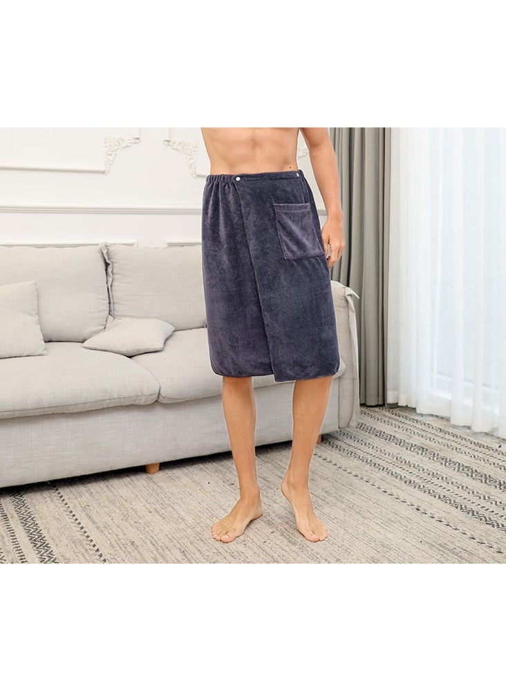 70*140 Men's Wearable Bath Towel 2 in 1 Beach Towel Superfine Fiber Soft Absorbent Anti-Slip Bath Skirt Shorts - Image 2