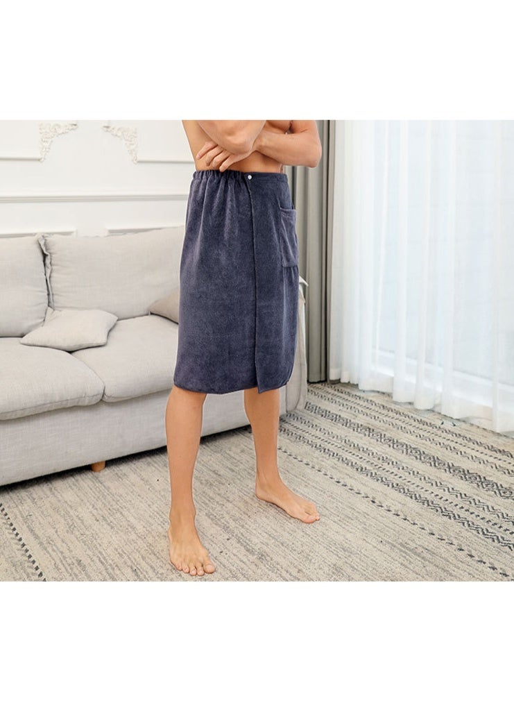 70*140 Men's Wearable Bath Towel 2 in 1 Beach Towel Superfine Fiber Soft Absorbent Anti-Slip Bath Skirt Shorts - Image 1