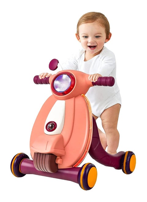 A modern and advanced educational walker for children from Mums Planet - a push-operated baby walker with an attractive light, music and a ball with a safe rubber part, a toy walker for young children