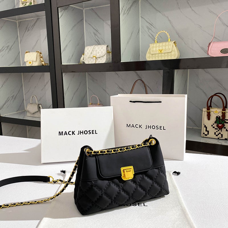 One-Piece Delivery Small Fragrance Style Rhombus Chain Bag 2023 Popular Commuter Shoulder Underarm Bag - Image 3
