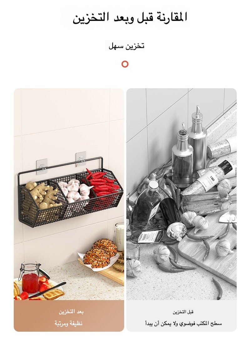 No-Drill Wall Basket Organizer - Rustproof Kitchen Storage for Spices, Utensils & Towels  - Image 5