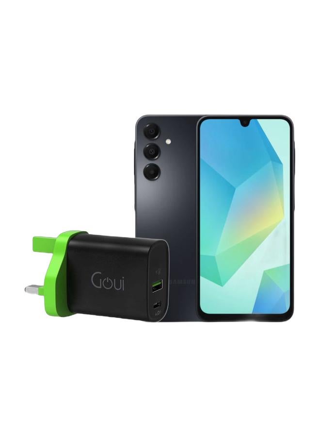 Samsung A16 and Adapter Combo: Samsung Galaxy A16 4G Dual SIM Black 6GB RAM 128GB - Middle East Version + Goui Mini PD Wall Charger 20W - Image 1