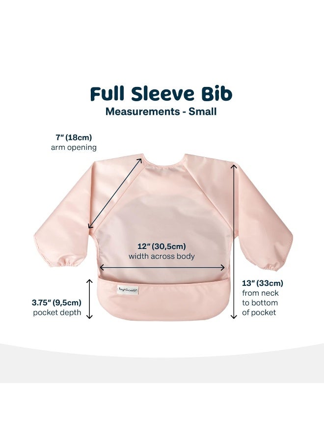 Tiny Twinkle Mess Proof Baby Bibs, 2pk Waterproof Smock Baby Bibs for Eating, Machine Washable Long Sleeve Bibs, Baby Led Weaning, Toddler Bibs, BLW Supplies (Rose Burgundy, Large 2-4 Years) - Image 2